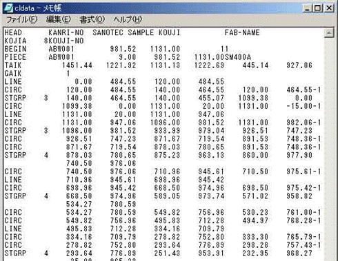 橋梁原寸CAD 橋梁原寸NCデータ中間ファイル